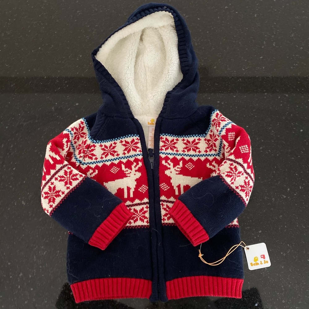 NWT SAM & JO KIDS SHERPA LINED SWEATER